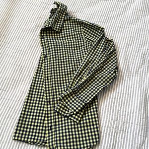 XL (14/16) button down shirt - yellow / blue - collared